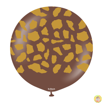 Kalisan Safari балони (кафяв шоколад) с печат Жираф (златен) 24