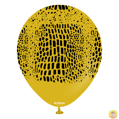 Kalisan Safari балони (горчица) с печат Крокодил (черен) / 12", 1бр.