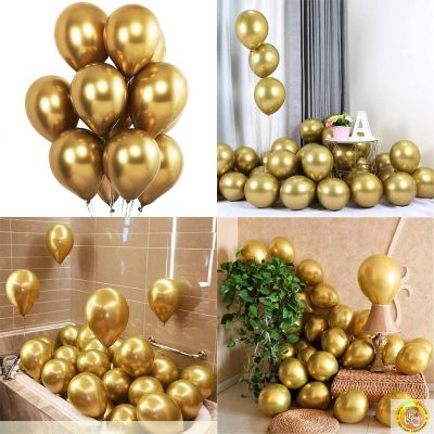 Малки кръгли балони хром ROCCA - Злато хром / Shiny Gold, 13см, 100бр., AС50 88 Италия