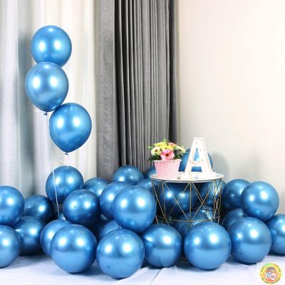 Малки кръгли балони хром ROCCA - Син хром / Shiny Blue, 13см, 100бр., AС50 92 Италия