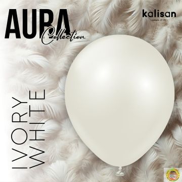 Кръгли балони Kalisan 12" Aura Ivory White 50бр. 