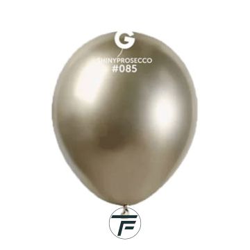 Малки кръгли балони хром Gemar - хром просеко / Shiny, 13см, 100бр., AB50 085