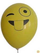 Балони с печат Усмивка, 30см, 10бр., с изплезен език, едностранен печат
