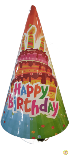 Парти шапки Happy Birthday, 16см, 50 броя