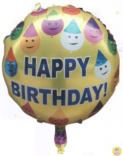 Фолиев кръгъл балон Happy birthday
