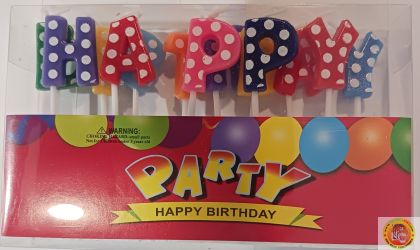 Свещички за рожден ден-букви с точки