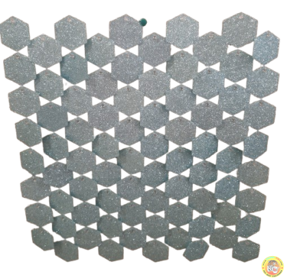 Комплект 50 пана за пайетена фонова стена с прозрачен гръб, 30*30см, шестоъгълни плочки СВЕТЛОЗЕЛЕНО