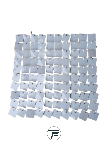 Комплект 100 пана за пайетена фонова стена с прозрачен гръб, 30*30см, плочки МАТОВО БЯЛО