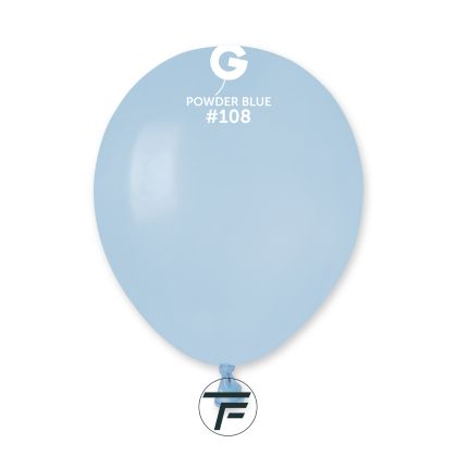 Малки кръгли балони пастел Gemar - Powder blue, 13см, 100бр., А50 108