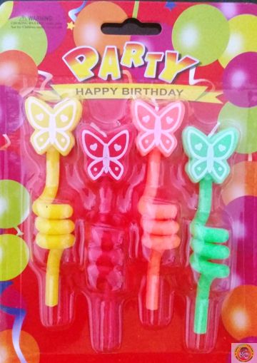 Свещички за рожден ден-спирала с пеперуда