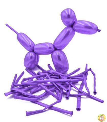 Хром балони за моделиране , лилави, размер 6х140см -100бр.