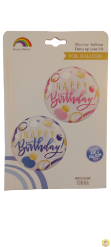 Балон фолио кръгъл син 18инча Happy Birthday!