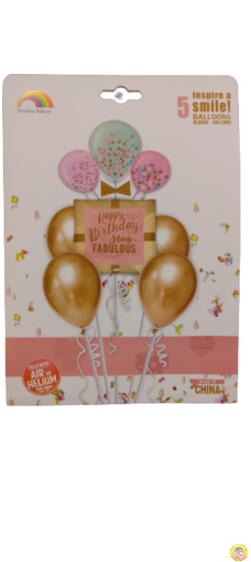 Комплект балони фолио и латекс Happy Birthday Stay FABULOUS /5 броя/