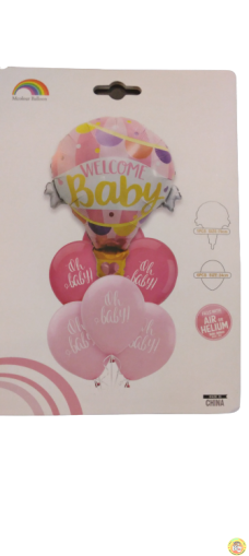 Комплект балони фолио и латекс розово Baby /7 броя/