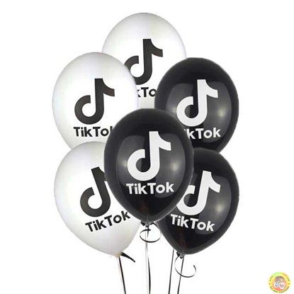 Балони с печат Тик ток,  26см, 10бр. 