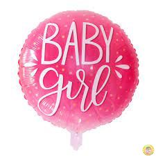 Балон фолио кръгъл 22инча Baby girl, розов