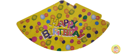 Парти шапки Happy Birthday, 20см, 10броя