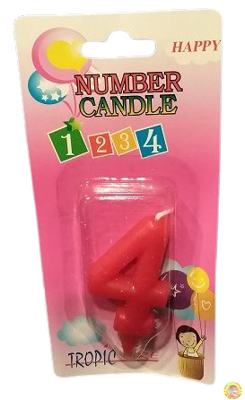 Кутия 12 броя_Свещички червени малки цифра  - 4