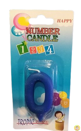 Кутия 12 броя_Свещички сини малки цифра - 0