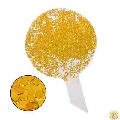Балон с мини конфети злато /прозрачен TPU/