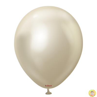 Кръгли балони Kalisan 12" Mirror White Gold/ бяло злато 50бр.