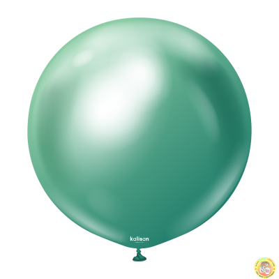 Големи кръгли балони Kalisan 18" Mirror Green / зелено 25бр., 5006