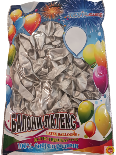 Балони Tropic fire латекс хром сребро 5