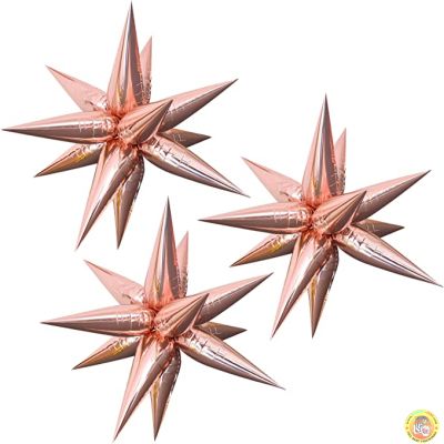 Фолиева звезда с 12 лъча / розово злато 