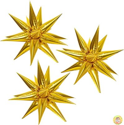 Фолиева звезда с 12 лъча / златна