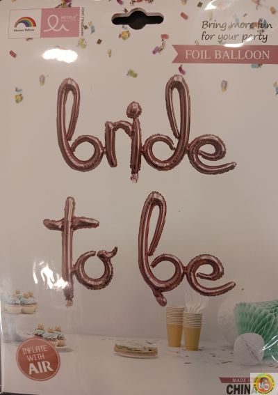 Фолиев надпис BRIDE TO BE, розово злато, D-616
