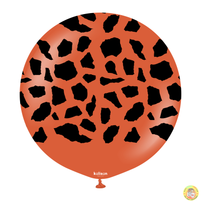 Kalisan Safari оранжеви балони с печат Жираф (черен) / 1брой