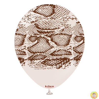 Kalisan Safari балони (бял пясък) с печат Змия N (тъмно кафяв) / 12", 25бр.