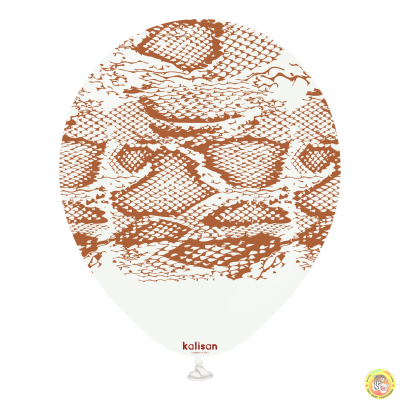 Kalisan Safari бели балони с печат Змия N (светло кафяв) / 12", 25бр.