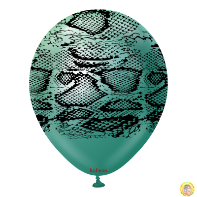 Kalisan Safari балони (Mirror зелено) с печат Змия N (черен) / 12", 25бр.