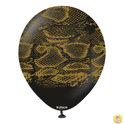 Kalisan Safari черни балони с печат Змия N (златен) / 12", 25бр.