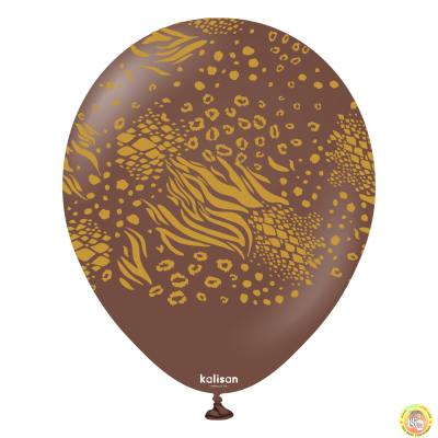 Kalisan Safari  балони (кафяв шоколад) с печат Мутант (златен) / 12", 25бр.