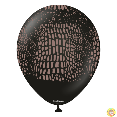 Kalisan Safari черни балони с печат Крокодил (тъмно кафяв) / 12", 25бр.