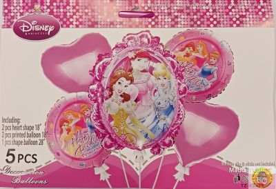 Комплект Балони фолио Принцеси в розово /5 броя