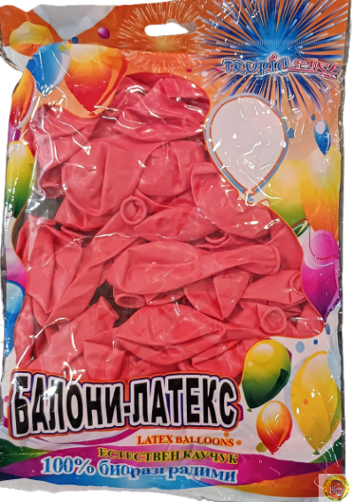 Балони Tropic fire латекс МАКАРОН RED/ ЧЕРВЕНО 10