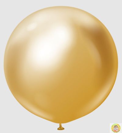 Големи кръгли балони Kalisan 36" Mirror Gold / злато, 10 броя., 5001