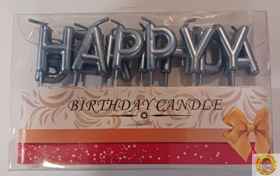 Свещички за рожден ден Happy birthday, сини букви