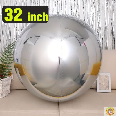 4D фолио балон сфера сребро, 32"