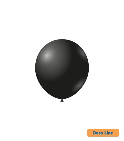 Kръгли балони пастел Rocca - Decorator Line, Onyx Black/Черен Оникс, 13см, 100бр., DLP5 214