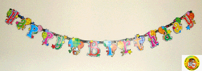 Банер Happy Birthday с балони,голям