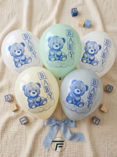 Балони с печат Мече-момче ,100бр./пак.