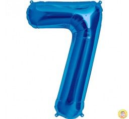 Фолиев балон цифра 7, син - гигант - 100см
