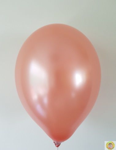 Малки кръгли балони металик - розово злато, 12см, 100бр.
