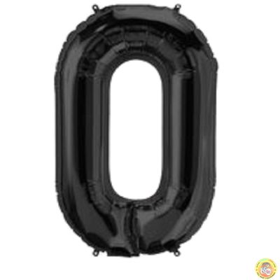 Фолиев балон цифра 0, черен - гигант -100см