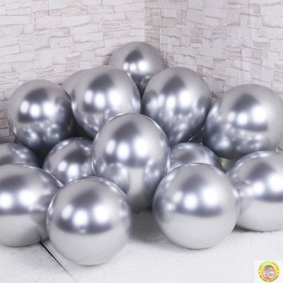 Малки кръгли балони хром - сребро, 13см, 100бр., AС50 89