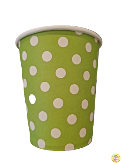 Парти чашки на точки, зелени